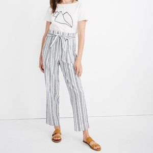 [NWT] Madewell Striped Linen-Blend Paperbag Pants